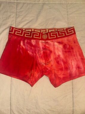 Versace Red Tie-Dye Medusa Waistband Boxer Briefs